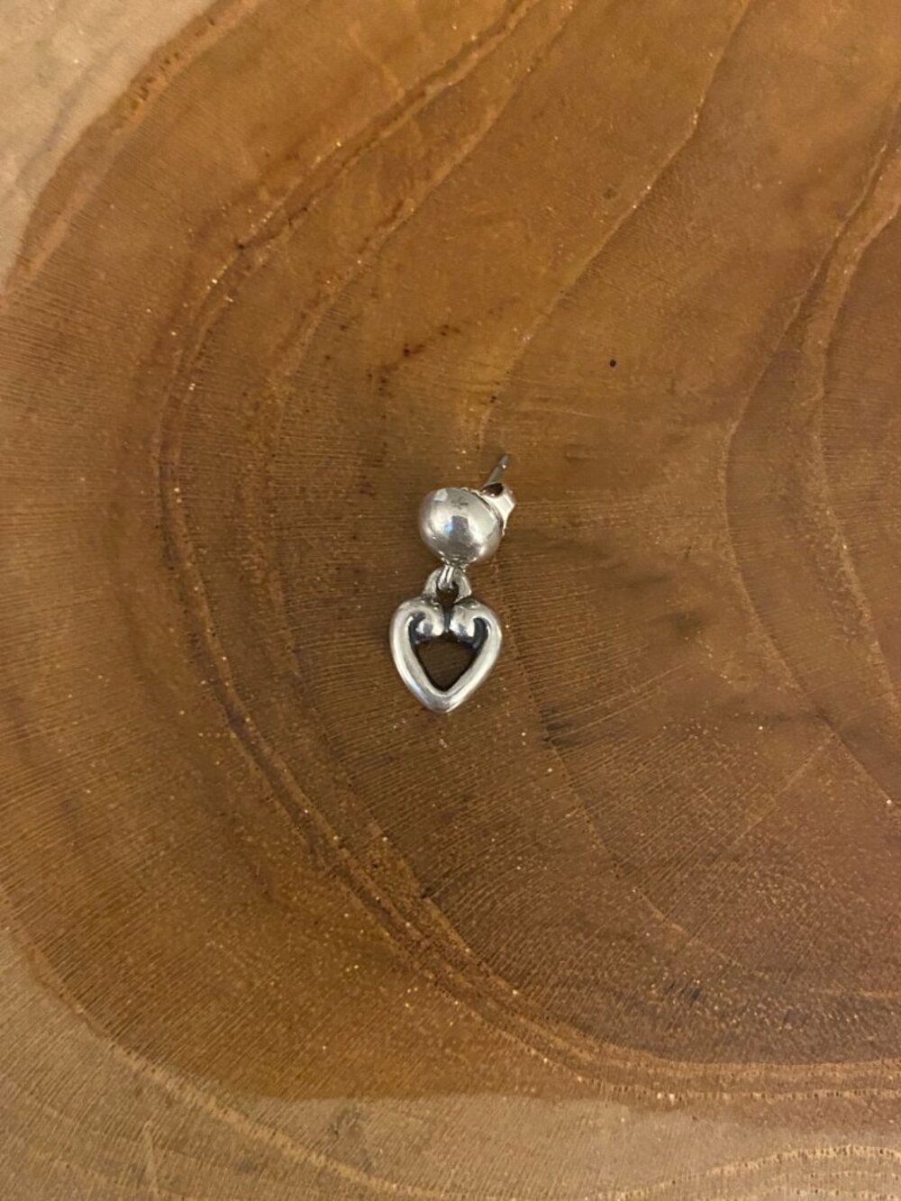 SINGLE Retired James Avery Open Scroll Heart Ear Post Earring, Sterling Silver